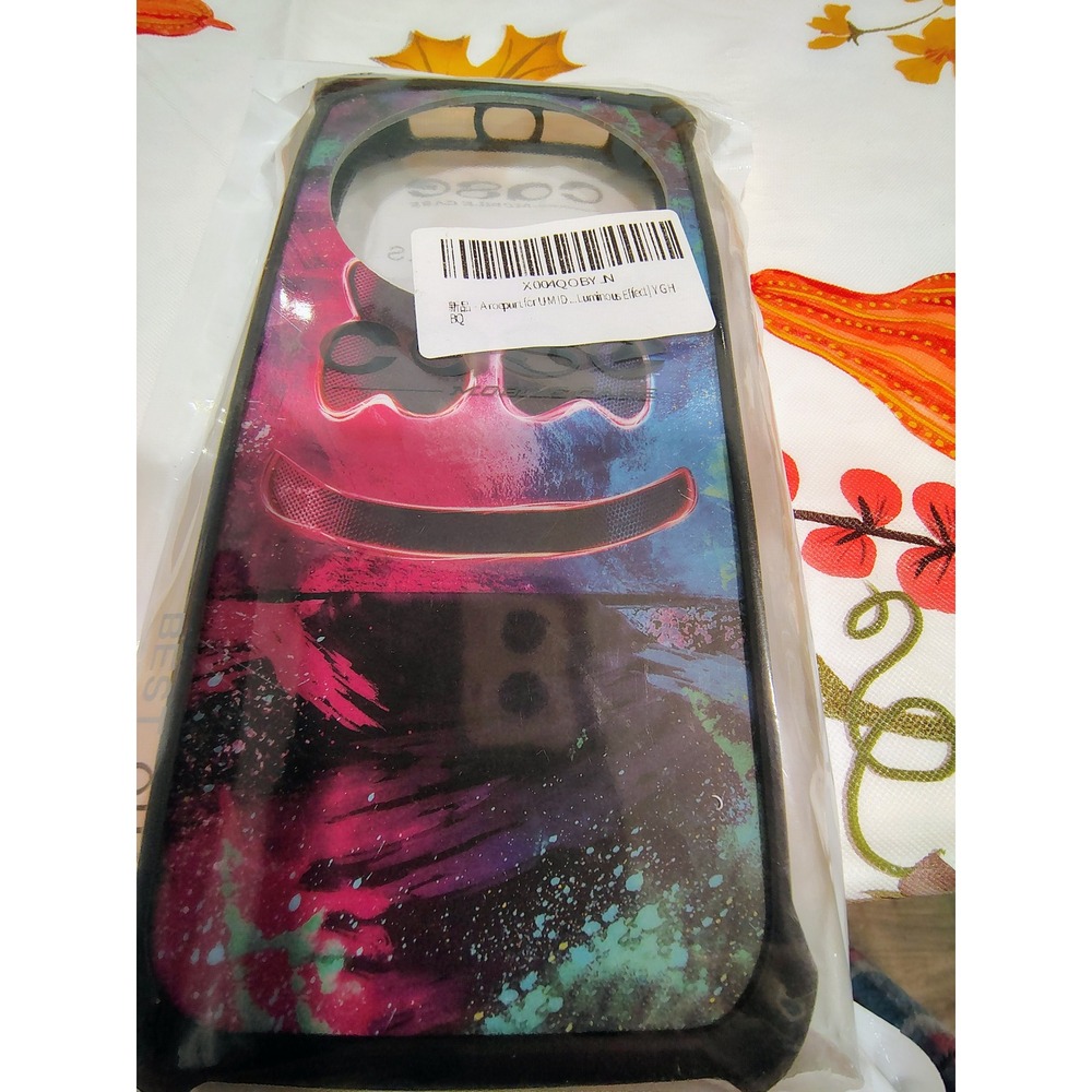 Arocpurt UMIDIGI Phone Case Luminous Effect Neon Face Graphic Black Bumper New
